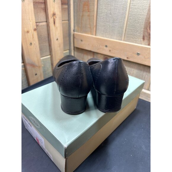 Nurture Black Leather Wedge Shoes Grove001 Womens Size 8.5 Comfortable Cushioned - Picture 7 of 9